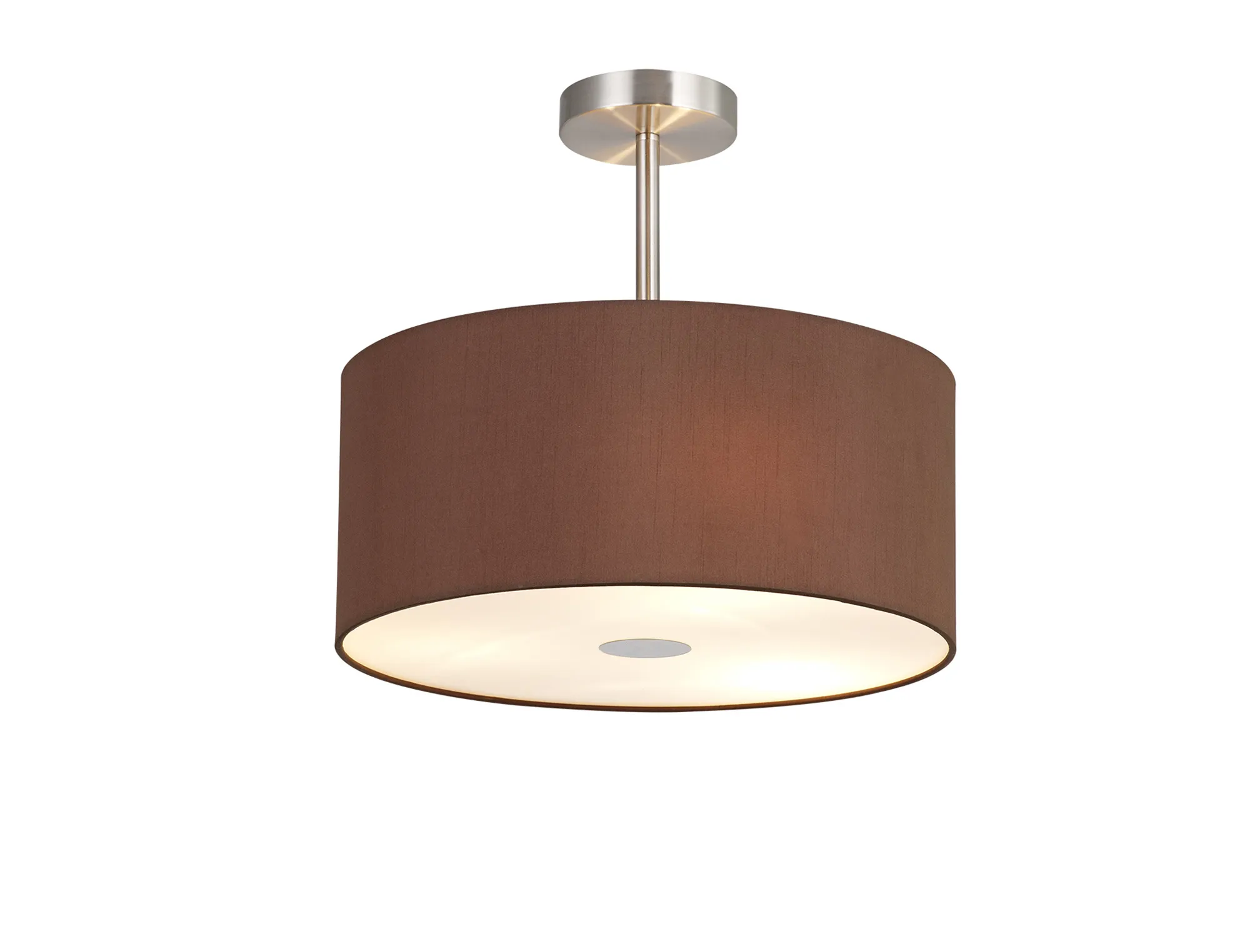 Baymont 40cm Semi Flush 3 Light Satin Nickel, Raw Cocoa/Grecian Bronze, Frosted Diffuser DK0414  Deco Baymont SN RC